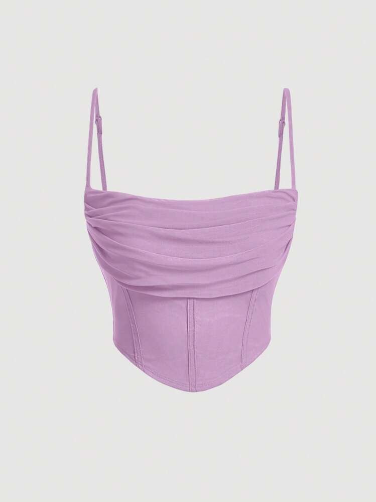 Hot Solid Ruched Cami Top