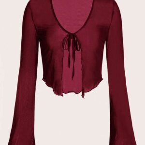 Anaya's Sheer Front Knot Top