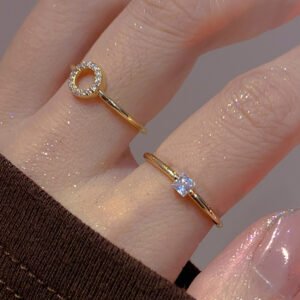 2pcs/set Rhinestone Decor Ring