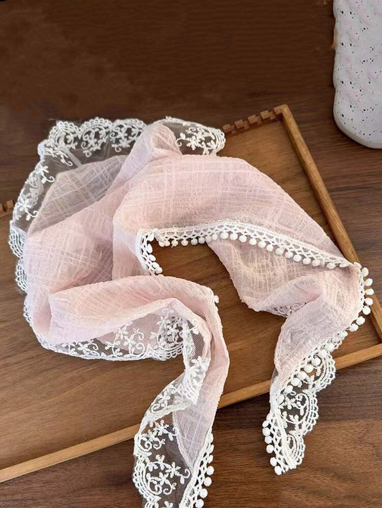 Floral Lace Triangle Scarf Headband