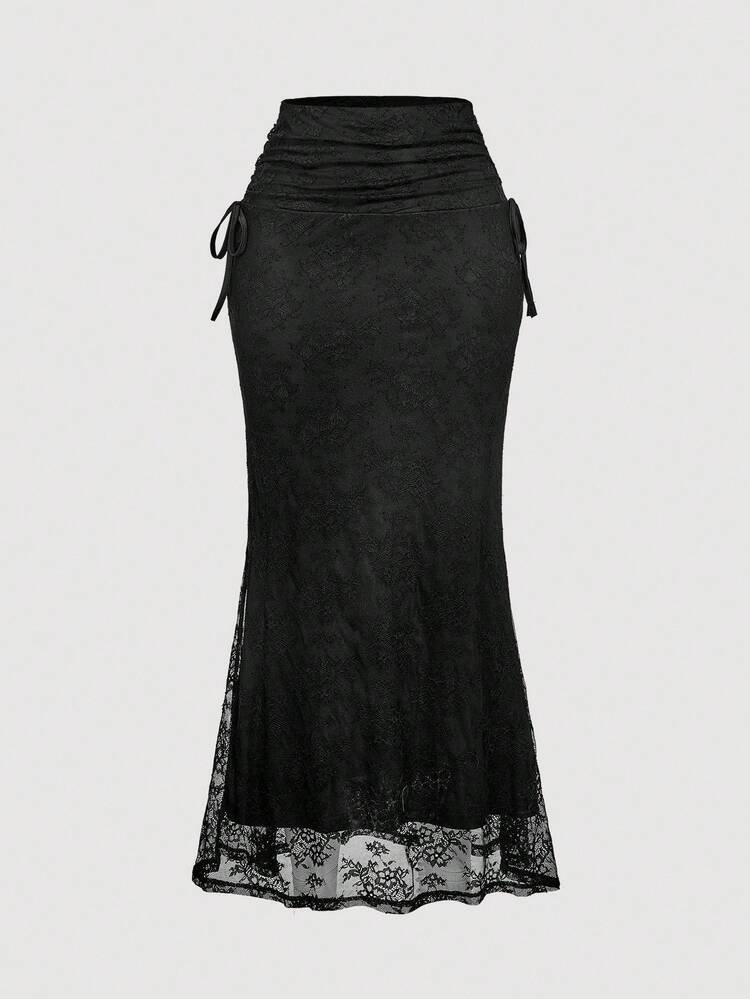 Anaya High Waist Mermaid Lace Skirt