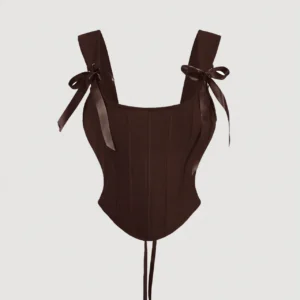 Anaya Bow Front Tie Back Corset Tank Top