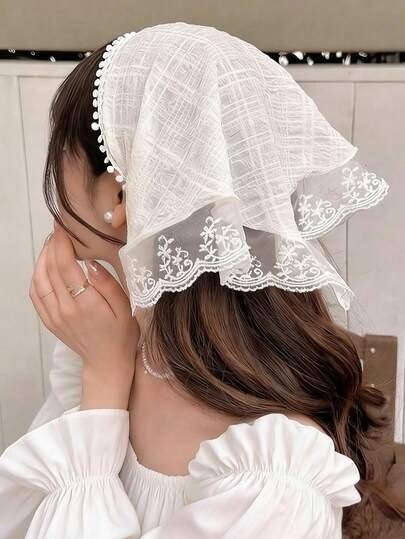 Floral Lace Triangle Scarf Headband