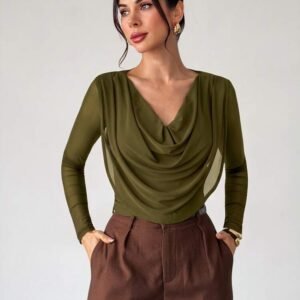 Anaya Cinched Waist Draped Knit Top