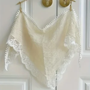 French Style Lace Triangle Headscarf