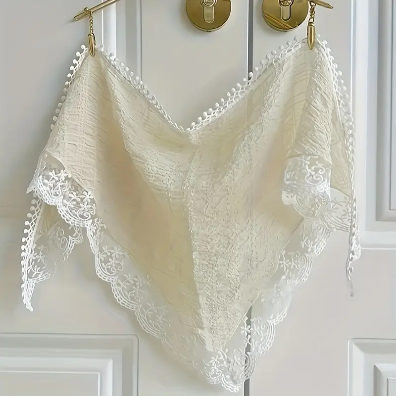 French Style Lace Triangle Headscarf