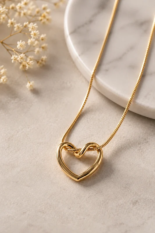 Anaya Hollow Heart Pendant Necklace