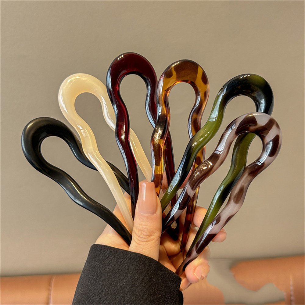 6/3/1pc U-Shaped Wavy French Hair Fork