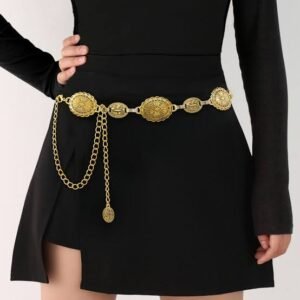 Gold Metal Plate Waist Chain