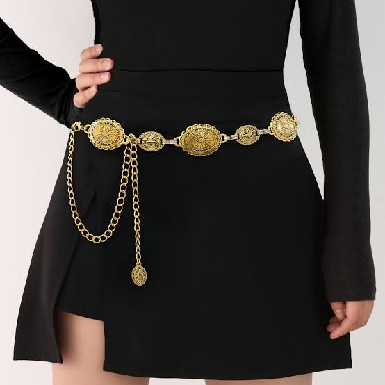 Gold Metal Plate Waist Chain